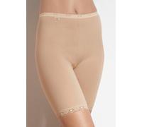 Lange Unterhose SLOGGI "Basic+", Damen, Gr. 40, Single Jersey, beige (porcelain mousse), Single Jersey, Obermaterial: 95% Baumwolle, 5% Elasthan, unifarben, figurbetont, Unterhosen Lange Unterhose, pe