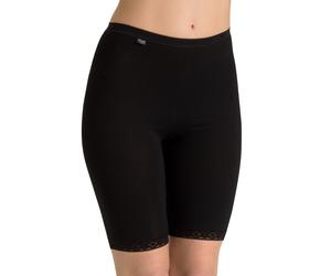 Lange Unterhose SLOGGI "Basic+", Damen, Gr. 50, Single Jersey, schwarz, Single Jersey, Obermaterial: 95% Baumwolle, 5% Elasthan, unifarben, figurbetont, Unterhosen Lange Unterhose, perfekter Sitz, wei