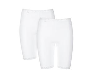 Lange Unterhose SLOGGI "Basic+", Damen, Gr. 52, weiß, Obermaterial: 95% Baumwolle, 5% Elasthan, unifarben, figurbetont, Unterhosen Lange Unterhose, Spitzenbesatz, weiche Nähte, Baumwollmischung (99759