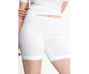 Lange Unterhose SPEIDEL "Nina", Damen, Gr. 46, weiß, Jacquard, 100% Baumwolle, gemustert, unifarben, körpernah, Unterhosen Lange Unterhose, mittellang, bequem, elastisch, Baumwolle (23453731-46) weiß