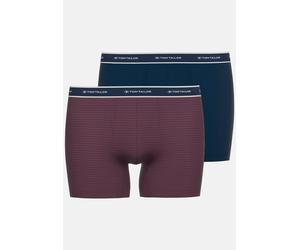 Lange Unterhose TOM TAILOR "Kentucky", Herren, Gr. 7 (XL), rot (rot, dunkel, ringel), Obermaterial: 95% Baumwolle, 5% Elasthan, eng, Unterhosen Lange Unterhose, Logobund, basic, gestreift, eng, bequem