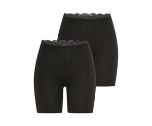 Lange Unterhose YSABEL MORA "BASIC COLLECTION COTTON WITH LACE", Damen, Gr. L, schwarz, Jersey, Obermaterial: 95% Baumwolle, 5% Elasthan, unifarben, eng, Unterhosen Lange Unterhose, angenehm weich, Pa