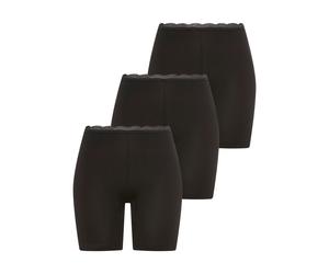 Lange Unterhose YSABEL MORA "BASIC COLLECTION COTTON WITH LACE", Damen, Gr. XL, schwarz, Obermaterial: 95% Baumwolle, 5% Elasthan, unifarben, eng, Unterhosen Lange Unterhose, angenehme Weichheit und P
