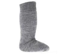 Lange Vollplüsch Socken Wolle warm dick grau 29/30