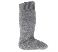 Lange Vollplüsch Socken Wolle warm dick grau 33/34
