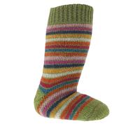 Lange Vollplüsch Socken Wolle warm dick grün 33/34