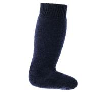 Lange Vollplüsch Socken Wolle warm dick marine 25/26