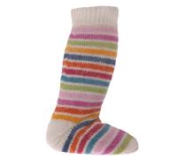 Lange Vollplüsch Socken Wolle warm dick natur 15/17