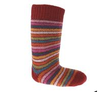 Lange Vollplüsch Socken Wolle warm dick rot 29/30