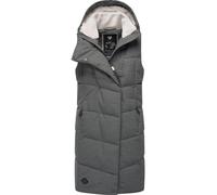 Lange wasserdichte Steppweste mit Kapuze "Pavla Vest" Grey S