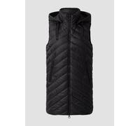 Lange wattierte Steppweste mit abnehmbarer Kapuze 34 schwarz 2170960.9999.34