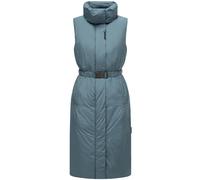 Lange Winterweste mit Taillengürtel "Abendlied XIV" Dusty Blue XL