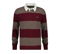 Langenarm-Polo mit breiten Streifen aus Schafwolle Gant Rugger Rouge S