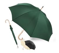 LANGENBERG Stockschirm Sturmfest aus hochwertigem Bambus - Großer Regenschirm mit Ø105 cm Spannweite und automatischer Öffnung - Stockschirm Herren und Damen - Stockregenschirm (Dunkelgrün)