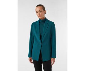 Langer Blazer aus Crêpe im Relaxed Fit petrol 38