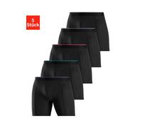 Langer Boxer AUTHENTIC LE JOGGER, Herren, Gr. S/4, 5 Stk., schwarz, Jersey, Obermaterial: 95% Baumwolle, 5% Elasthan, unifarben, Unterhosen, mit zweifarbigem Webbund und längerem Bein (41322628-S) sch