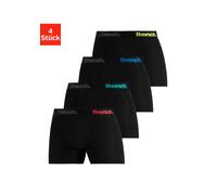 Langer Boxer BENCH. "Boxershorts für Herren", Herren, Gr. L, 4 Stk., schwarz, Jersey, Obermaterial: 95% Baumwolle, 5% Elasthan, unifarben, Unterhosen, Unterhosen mit Logoschriftzug im Bund (16767939-L