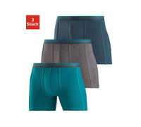 Langer Boxer BENCH., Herren, Gr. M, 3 Stk., bunt (dunkelpetrol, anthrazit, meliert, petrol), Jersey, Obermaterial: 92% Baumwolle, 8% Elasthan (LYCRA), unifarben, Unterhosen, Unterhosen mit elastischem