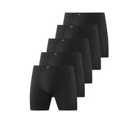 Langer Boxer H.I.S "Langer Boxer Boxershorts für Herren", Herren, Gr. 5M, 5 Stk., schwarz, Jersey, Obermaterial: 95% Baumwolle, 5% Elasthan, unifarben, körpernah, Unterhosen, Boxershorts aus Baumwolle