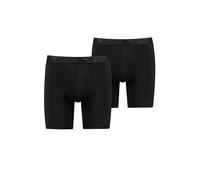Langer Boxer PUMA "PUMA MEN SPORT MICROFIBER LONG BOXERS", Herren, Gr. S, schwarz, Obermaterial: 88% Polyester, 12% Elasthan, bedruckt, unifarben, normal, Unterhosen, mit Logo-Bund (58785726-S) schwar