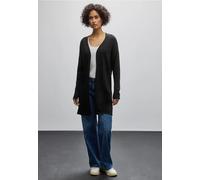 Strickjacke STREET ONE, Damen, Gr. 36, schwarz, Stoff, 70% Viskose, 30% Nylon, unifarben, normal lang, ohne Ausschnitt, Bündchen, Strickjacken, aus softer Viskose (26062006-36) schwarz