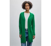 Strickjacke STREET ONE, Damen, Gr. 38, grün (glowing grün), Stoff, 70% Viskose, 30% Nylon, unifarben, normal lang, ohne Ausschnitt, Bündchen, Strickjacken Strickjacke, aus softer Viskose (12240022-38)