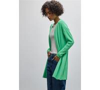 Strickjacke STREET ONE, Damen, Gr. 34, grün (tendril grün), Stoff, 70% Viskose, 30% Nylon, unifarben, normal lang, ohne Ausschnitt, Bündchen, Strickjacken Strickjacke, aus softer Viskose (41528330-34)