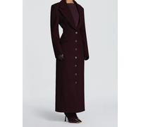 Langer Damenmantel, schmal, V-Ausschnitt, einreihig, Mäntel, Schulterpolster, Maxi-Jacken mit Gürtel, 2025, neue Winter-Damen-Outwear für den Pendelverkehr S coffee