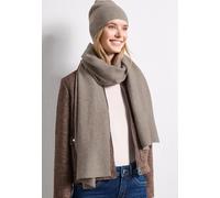 Schal STREET ONE, Damen, Gr. onesize, beige (sandy mocca meliert), Stoff, 75% Polyester, 22% Polyacryl, 3% Elasthan, unifarben, Modetücher Schal, Feinstrick (43907464-0) sandy mocca meliert