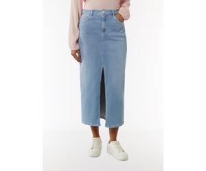 Langer Jeans-Rock mit Schlitz blau 40