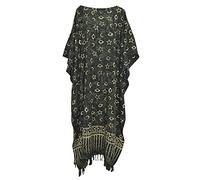 Langer Kaftan für Damen im Galaxy-/Sternen-Design, Ethno-Stil, handgefertigt, groß Gr. Einheitsgröße, Schwarz