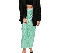 Langer Maxirock für Damen mit Pailletten, Langer Bleistiftrock mit glitzernden Pailletten, glitzernd, figurbetont, Midi-Röcke