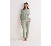 Langer Pyjama Aus Modal Mit Spitze Grün L