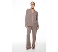 Langer Pyjama Serie Pure Chic Milk`n Coffee braun XL