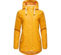 Navahoo Damen Übergangsjacke Regenmantel wasserdicht lang warm gefüttert mit Kapuze Oceans Heart Amber Yellow Gr. S