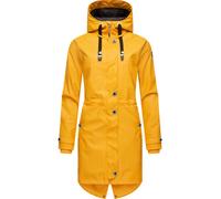 Langer Regenmantel mit Kapuze "Rainy Flower" Amber Yellow L