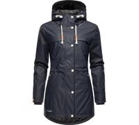 Langer Regenmantel mit Kapuze "Rainy Forest" Navy M
