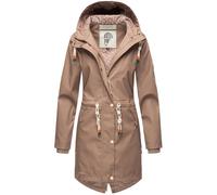 Regenjacke NAVAHOO "Tropical Stormoo" Gr. XS (34), grau (taupe) Damen Jacken Lange modischer Outdoor Regenmantel (55266518-XS)