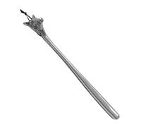 Langer Schuhlöffel mit Wildschwein-Kopf aus Aluminium Schuhanzieher 56 cm