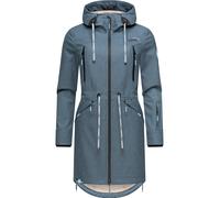 MARIKOO Damen Softshell Jacke Outdoor Funktionsjacke wasserabweisend mit warmen Teddyfleece B886 [B886 - Dusty Blue Größe M - Gr. 38]