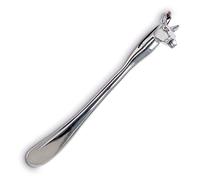 langer silberner Alu Schuhlöffel 52 cm mit Aufhängung Motiv Pferd