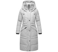 Langer Steppmantel mit Kapuze "Ayumii" Light Grey XXL