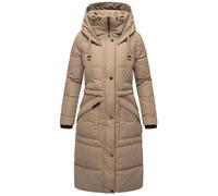 Langer Steppmantel mit Kapuze "Ayumii" Taupe Grey XXL