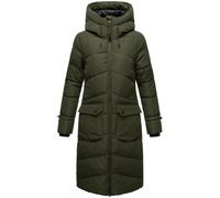 Langer Steppmantel mit Kapuze "Tomomii XVI" Dark Olive XL