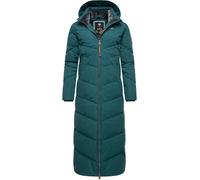 Langer wasserdichter Steppmantel abnehmbarer Kapuze "Rebelka Extralong" Dark Green M