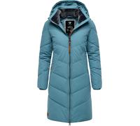 Langer wasserdichter Winter Steppmantel mit abnehmbarer Kapuze "Rebelka" Stone Blue25 XXXL