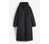 Langer, wattierter Steppmantel mit Kapuze 40