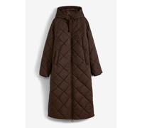 Langer, wattierter Steppmantel mit Kapuze 50