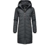 Steppmantel RAGWEAR "Dizzie Coat Print" Gr. S (36), grau (dunkelgrau) Damen Mäntel Kurze stylischer, gesteppter Winterparka mit Kapuze (40921212-S)