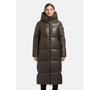 Langer Winter Steppmantel in Lederoptik "Destiny" Brown L